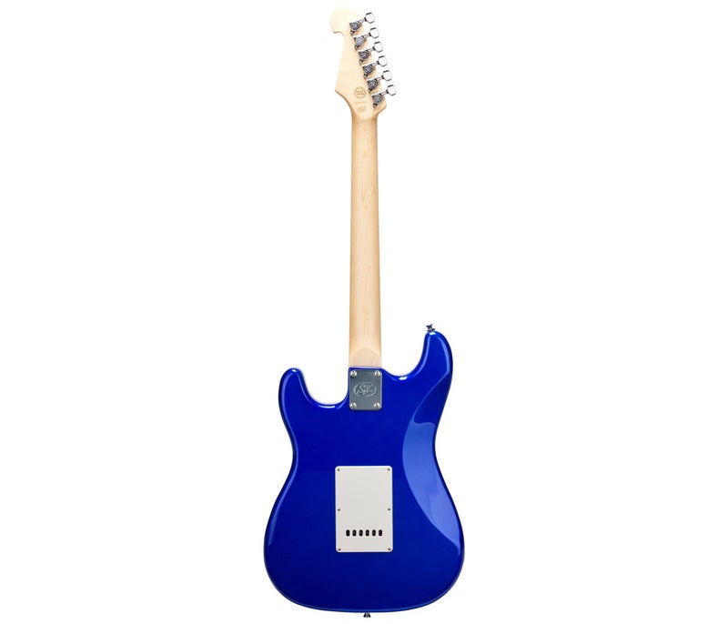SX Guitar ED1 Vintage Style Electric with Bag - Blue - Image 3