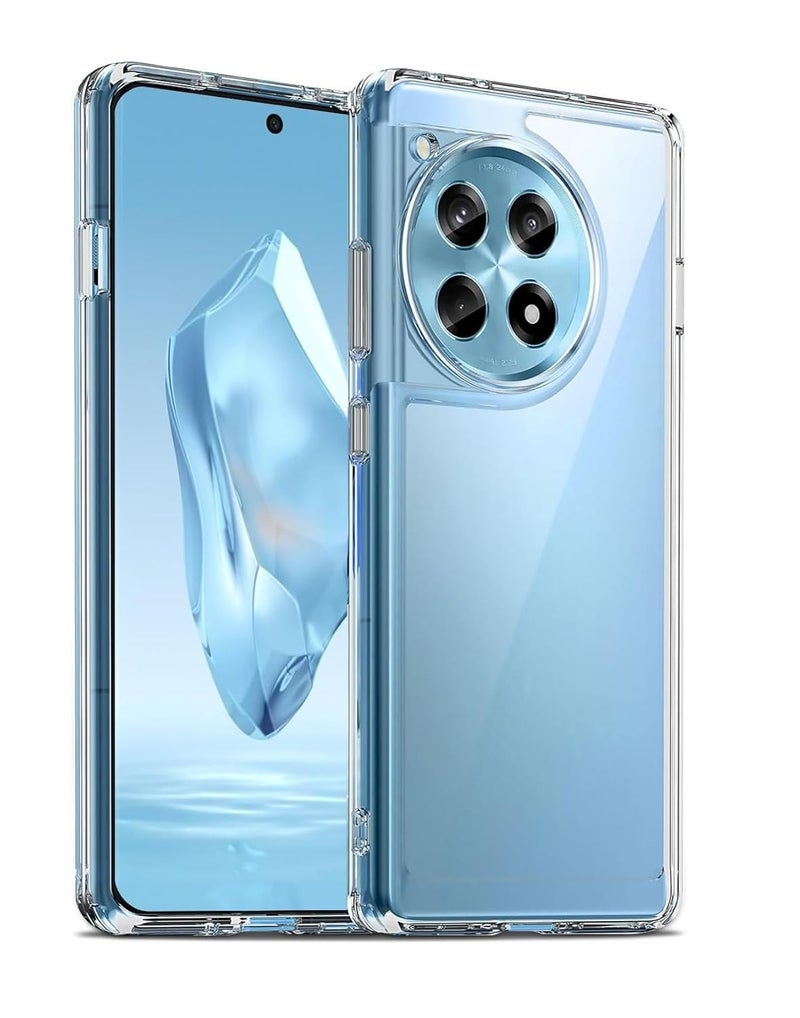 Nishtech for OnePlus 12R 5G (2024) Premium Transparent Hybrid Soft Slim Dust Proof Back Case Cover with Camera Protection - Image 1
