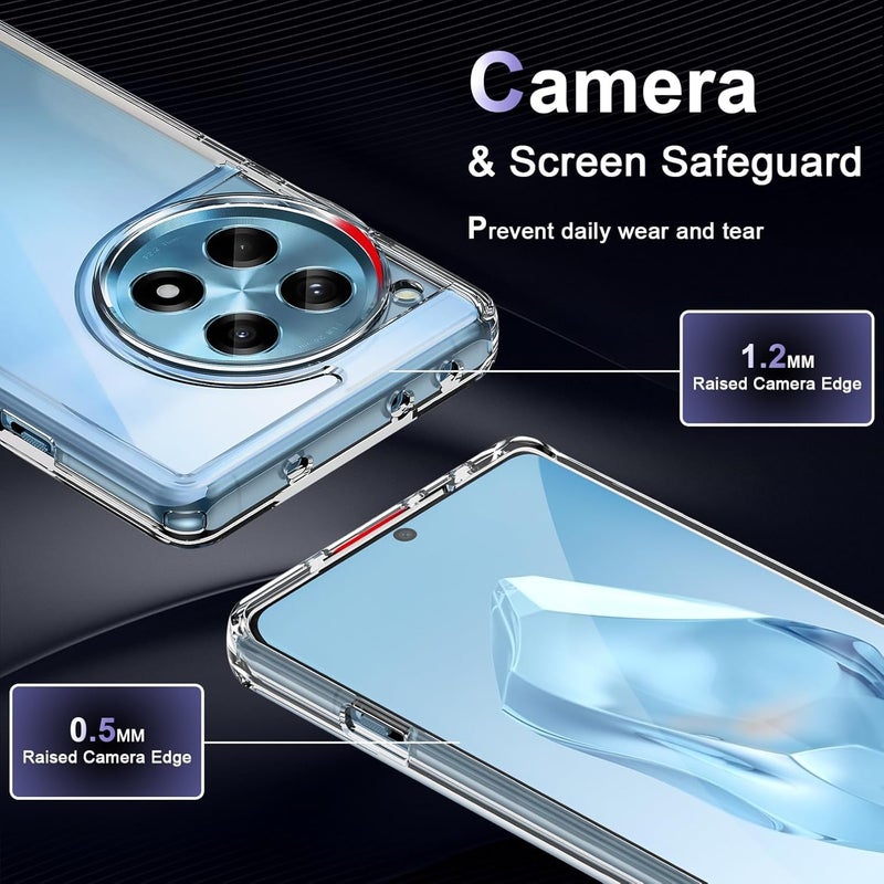 Nishtech for OnePlus 12R 5G (2024) Premium Transparent Hybrid Soft Slim Dust Proof Back Case Cover with Camera Protection - Image 4