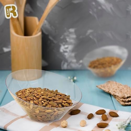R-kay 6 Pack Angled Candy Bowls - Clear Plastic bowls 20 Oz - Premium Plastic Serving Bowls Disposable Heavy Duty For Weddings Catering, parties, And All Occasions (Clear, Medium) - Image 4