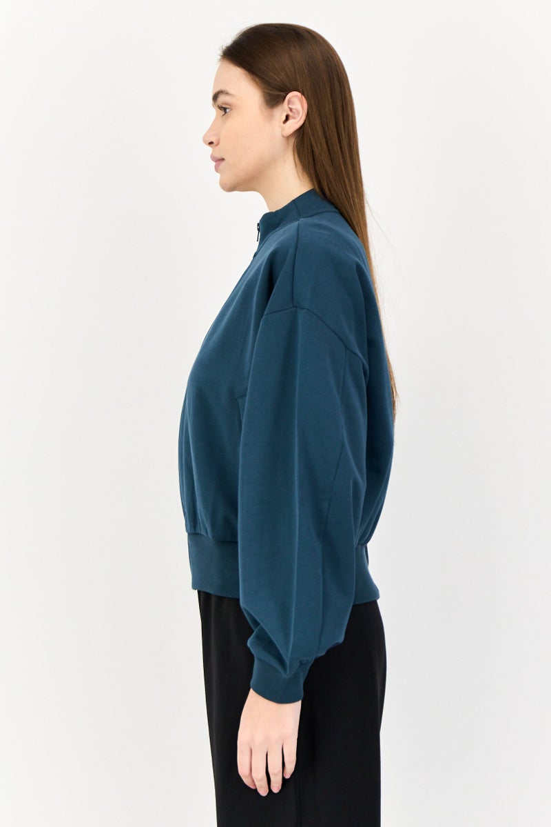 Adidas Women Sportswear Fit Long Sleeve Outdoor Sweatshirt, Teal Green  - Image 4
