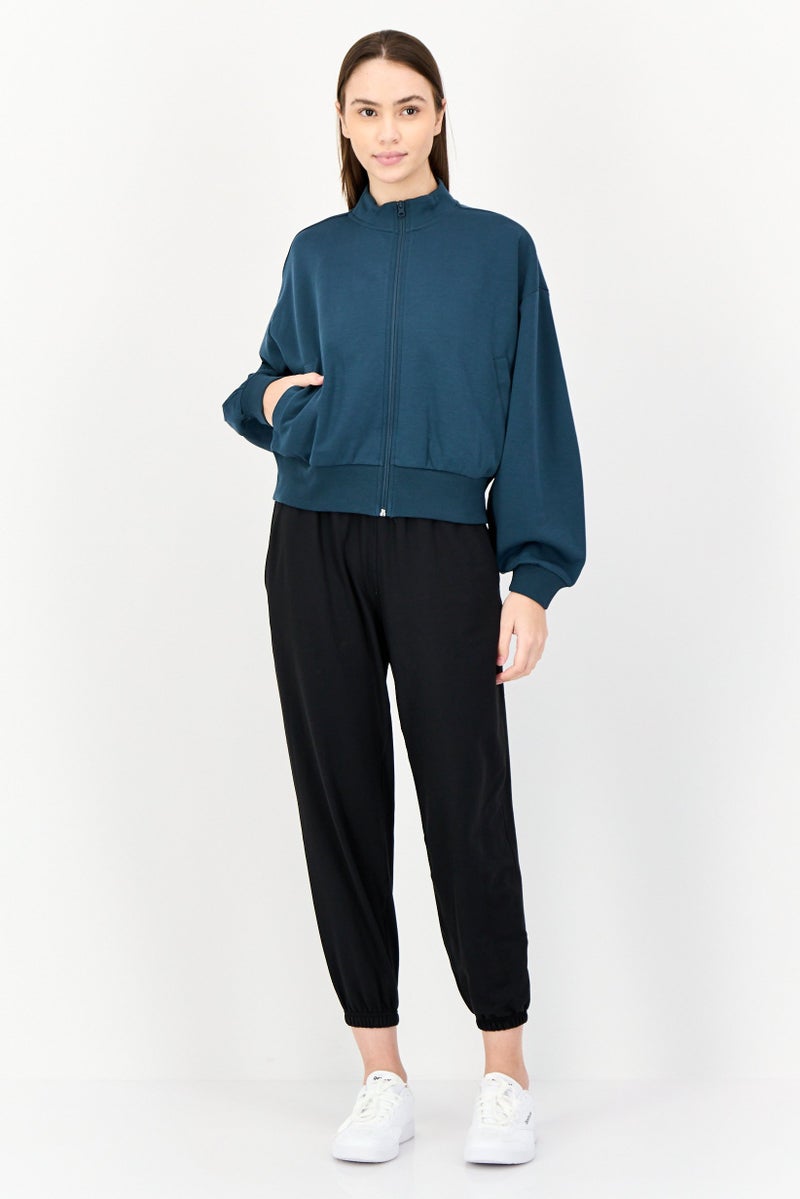 Adidas Women Sportswear Fit Long Sleeve Outdoor Sweatshirt, Teal Green  - Image 2