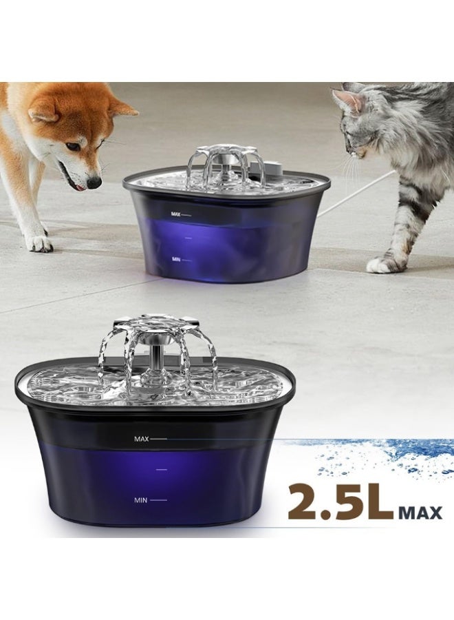 2.5L Cat Fountain Ultra Silent Pet Water Dispenser - Indoor Fountain for Cats - Silent Pump and Faucet Design - Suitable for Cats and Dogs, Black - Image 3