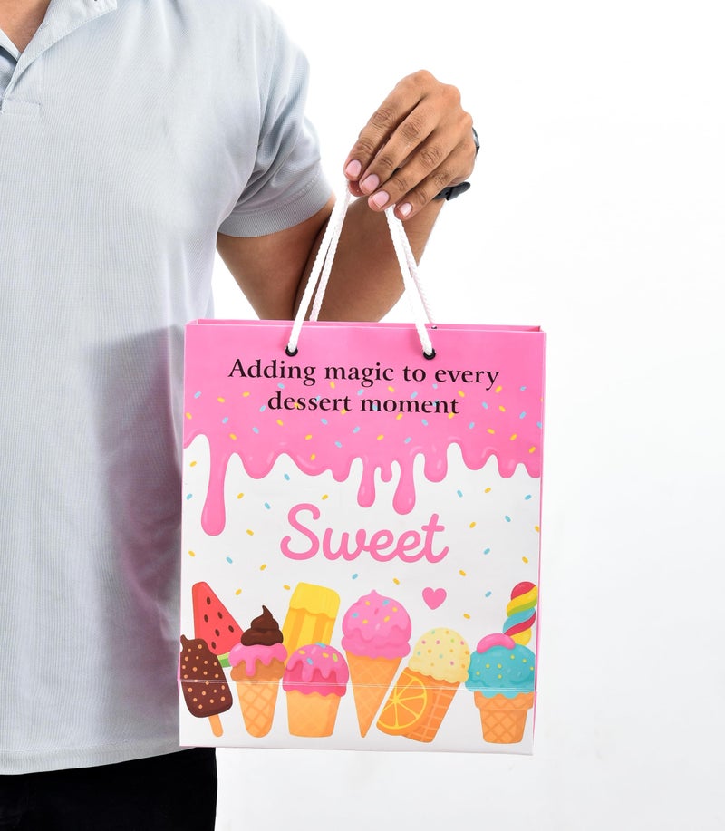 PPJ ® -HAPPY BIRTHDAY DESERT THEME PARTY (30 Pcs.) PAPER CARRY BAG, 10 Inch X 12 Inch X 4 Inch RETURN GIFT/HAPPY BIRTHDAY/RETURN GIFTS/GIFTS/GIFT BAGS/GIFT COVERS (Pack of 30) - Image 2