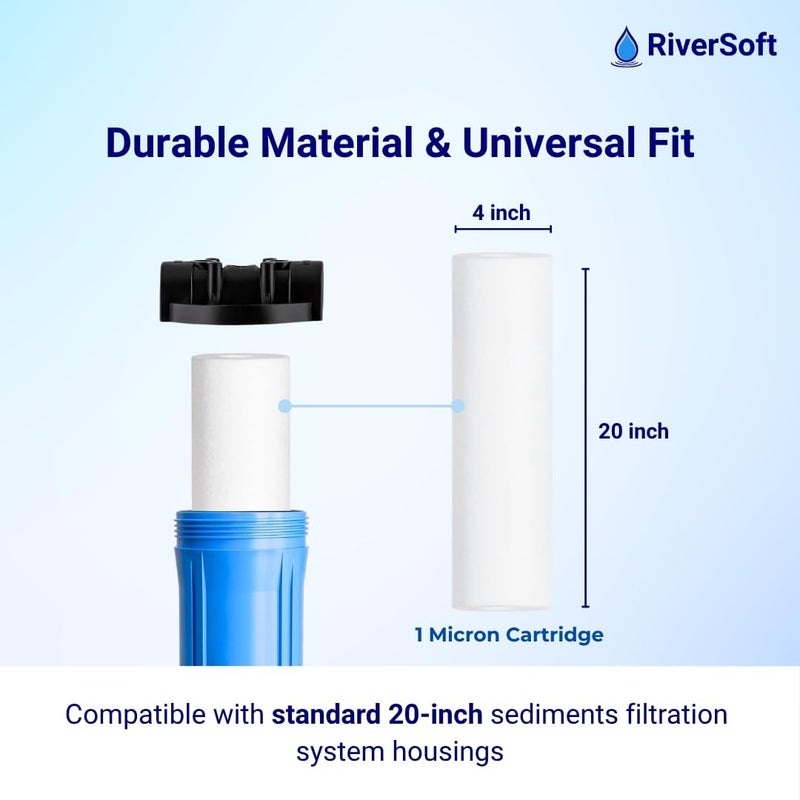 RiverSoft Spun Cartridge SPC-20, removes impurities Above 1 Micron (20 inch, 1 Micron, Pack of 1) - Image 5