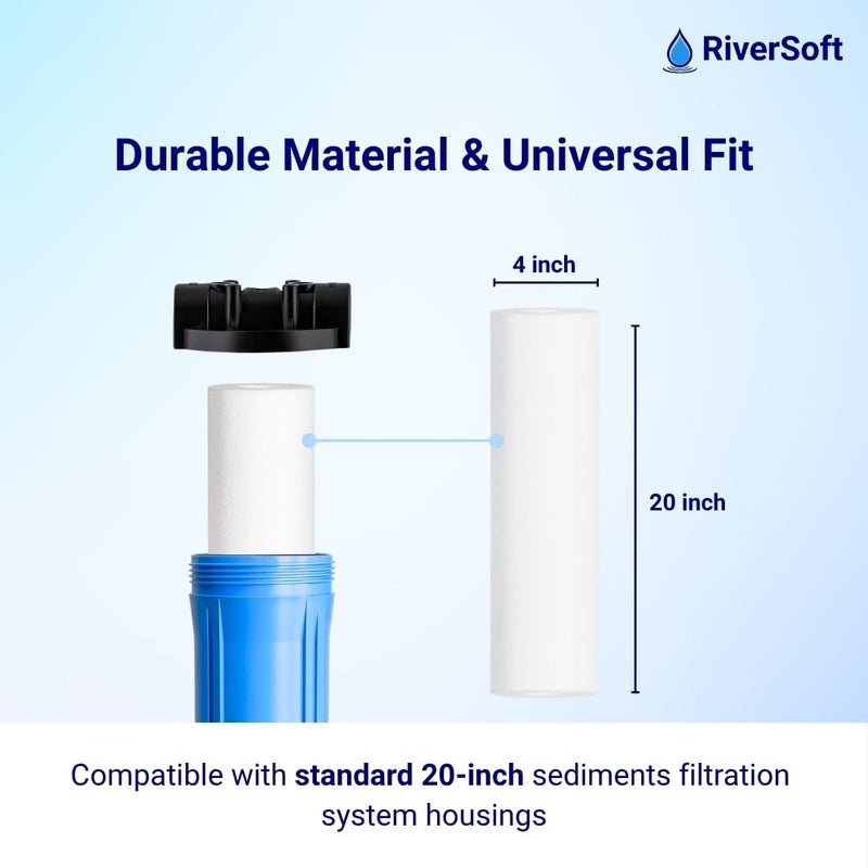 RiverSoft Spun Cartridge SPC-20, removes impurities Above 1 Micron (20 inch, 1 Micron, Pack of 1) - Image 2