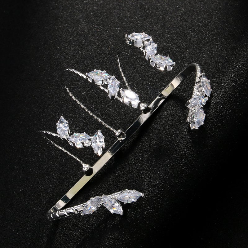 Geometric Zircon Bracelet Adjustable Silver/Gold Women's Bracelet - Image 5