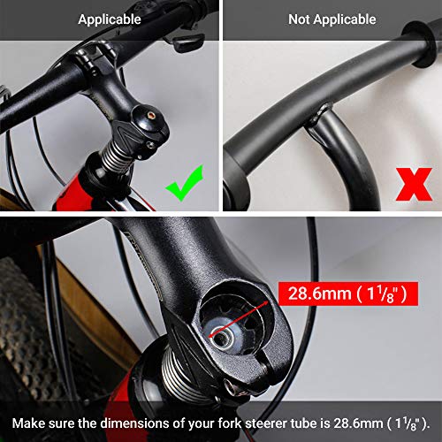 LERWAY Bike Stem Riser Extender MTB Handlebar Stem Adapter for 1-1/8" 28.6mm Fork Aluminum Black - Image 4