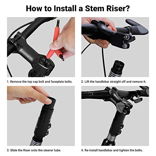LERWAY Bike Stem Riser Extender MTB Handlebar Stem Adapter for 1-1/8" 28.6mm Fork Aluminum Black - Image 5