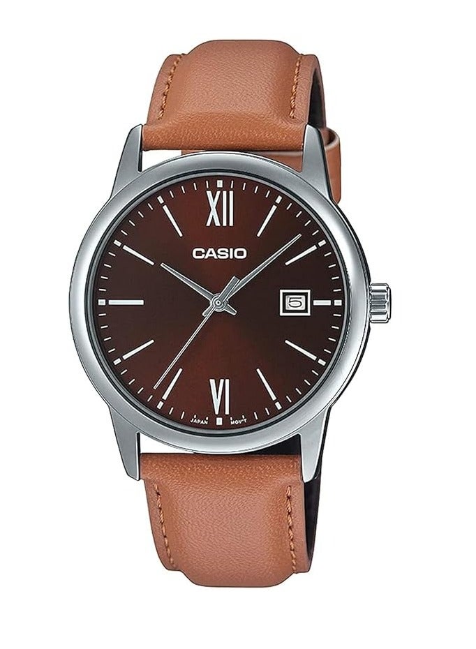 CASIO Men's Wrist Watch MTP-V002L-5B3UDF - 44 mm - Brown - Image 1