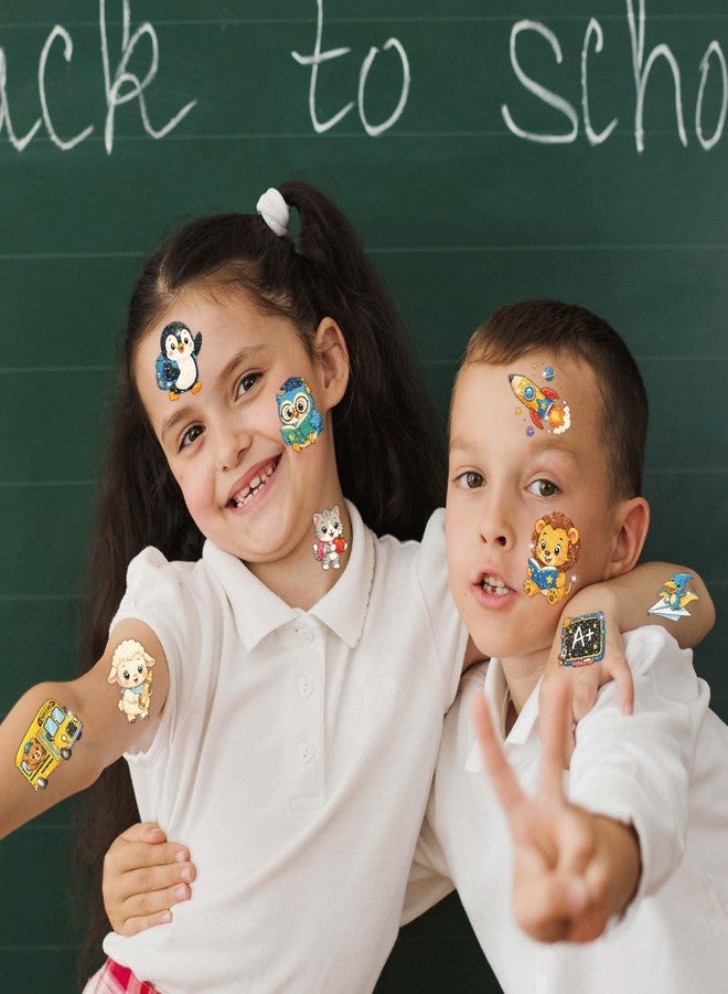 وينثروب 120 قطعة من الوشوم المؤقتة اللامعة للعودة إلى المدرسة للأطفال، وشم مقاوم للماء مغلف بشكل فردي، هدايا لحفلات اليوم الأول من المدرسة، مكافآت للفصول الدراسية، حشوات لحقائب الهدايا، 60 تصميمًا - Image 3