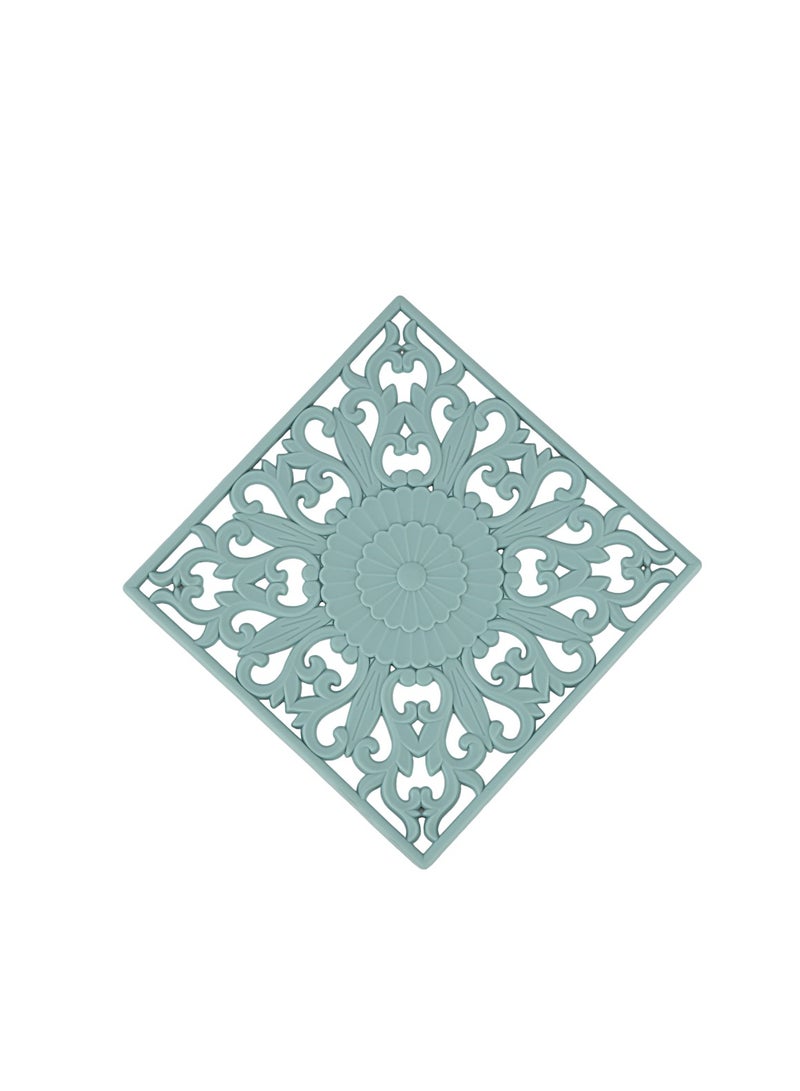 Royalford Silicone Mat RF12269 Square Multipurpose Heat Resistant Place Mats for Pots Pans Size 18cm 5mm Thickness for Decoration, Water Marks, Food Stains, Heat Damage/ Blue Blue - Image 3