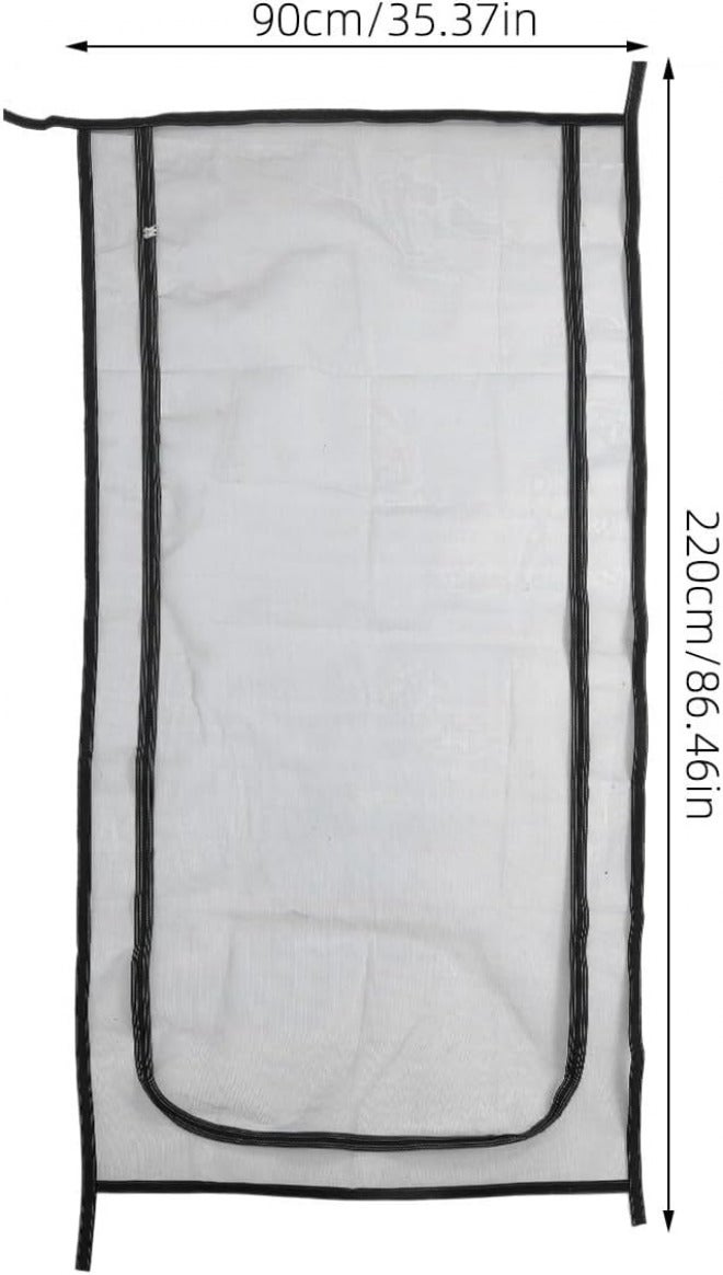 Pet Zipper Screen Door for Cats and Small Animals, Heavy-Duty Mesh Pet Screen with Gray and Black Reinforced Fabric, 90X220Cm, Suitable for Patio and Door Frames - Image 2