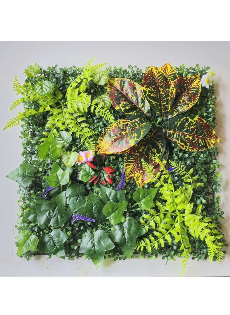 LINGWEI Artificial Hedge Grass Wall Panel 50x50 cm | UV Resistant Faux Greenery for Indoor & Outdoor Privacy & Decor  - Image 1