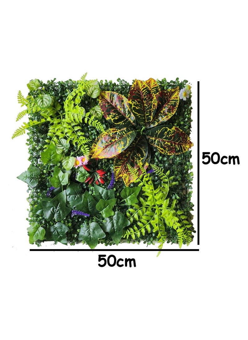 LINGWEI Artificial Hedge Grass Wall Panel 50x50 cm | UV Resistant Faux Greenery for Indoor & Outdoor Privacy & Decor  - Image 2
