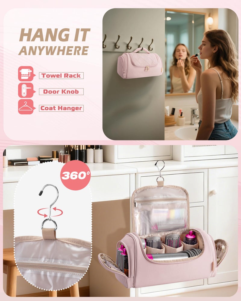 Marscamd Hair Tools Travel Bag Compatible with Dyson Airwrap Styler, Hair Tool Organizer with Hanging Hook for Multi-Stylers, Pink - Image 5