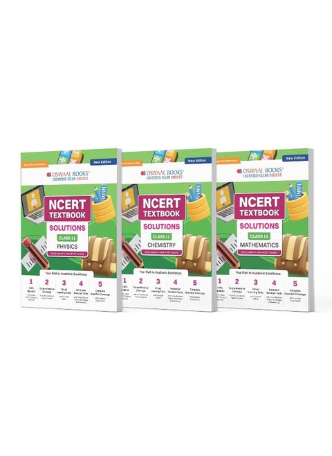 Oswaal NCERT Textbook Solutions Class 11 | Physics | Chemistry | Mathematics | Set Of 3 Books | For Latest Exam