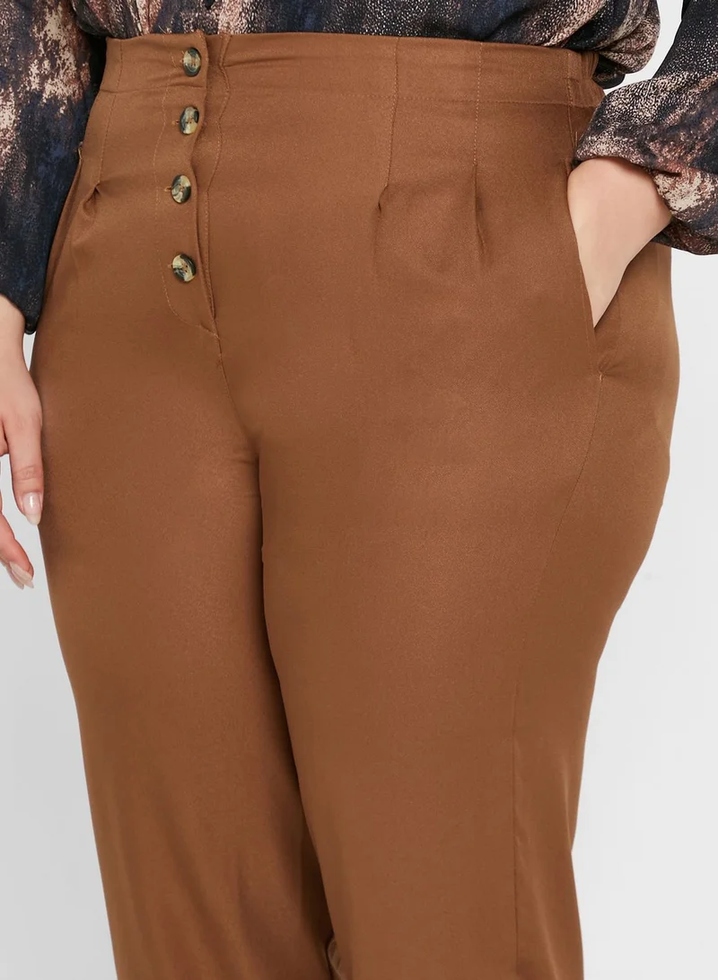 Ella Plus Buttoned Front Trousers