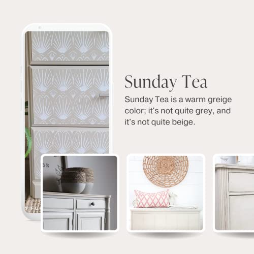 Country Chic Paint Country Chic All-in-One Chalk Paint for Furniture, Cabinets, Home Decor, Eco-Friendly, Matte Finish, Built-In Primer & Top Coat for Wood, Metal - No Wax Needed (Sunday Tea (Warm Grey), Sample (4 oz)) - - Image 3