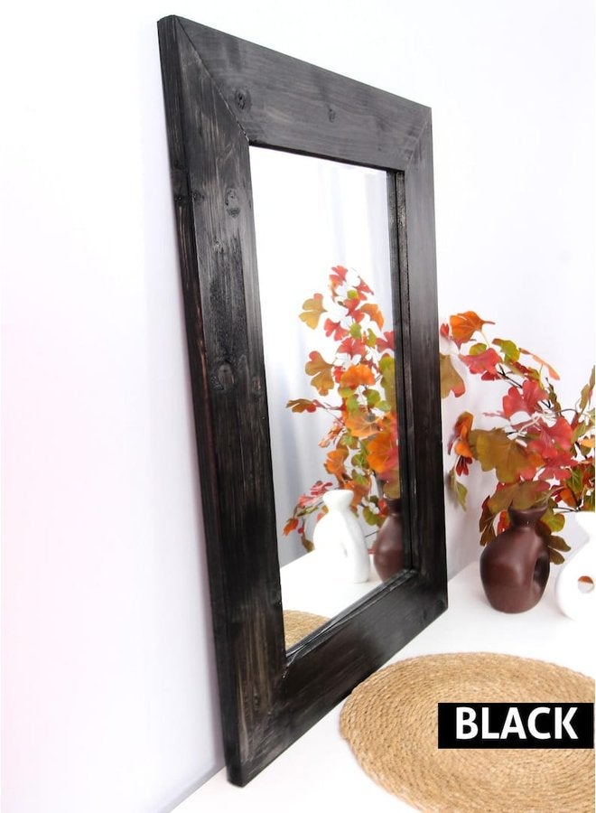 Art Wood Stand Mirrors Black  7X50X80 Cm 