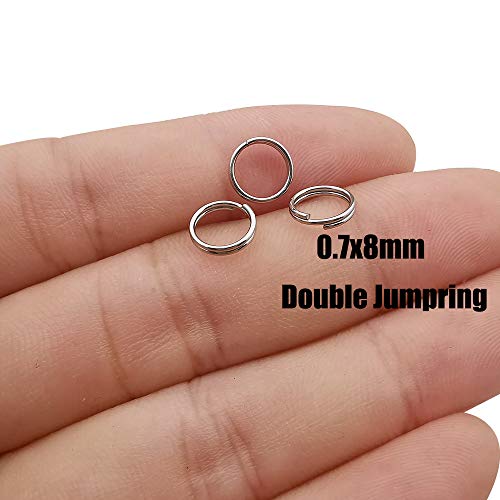 WOCRAFT 500pcs Stainless Steel Split Rings Double Loop Jump Rings Mini Connector Key Rings for Jewelry Making Necklaces Bracelet Earrings (0.7x8mm-12651) - Image 2