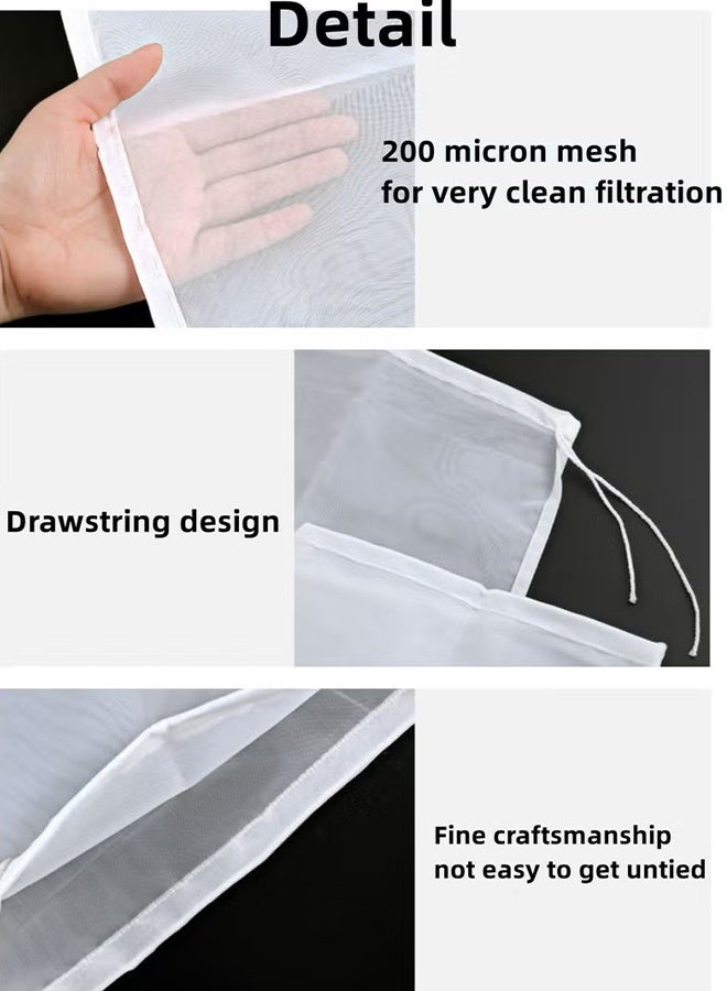 Happy D 4pcs Food Grade Soy Milk Filter Bags Vegetable juice filter bag, 200Mesh 75Micron 20*30CM Fine Mesh Bag Milk Filter Bag All Purpose Food Strainer Nylon Cheesecloth - Image 5