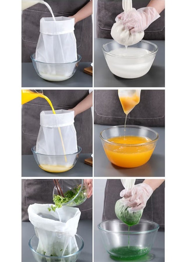 Happy D 4pcs Food Grade Soy Milk Filter Bags Vegetable juice filter bag, 200Mesh 75Micron 20*30CM Fine Mesh Bag Milk Filter Bag All Purpose Food Strainer Nylon Cheesecloth - Image 4