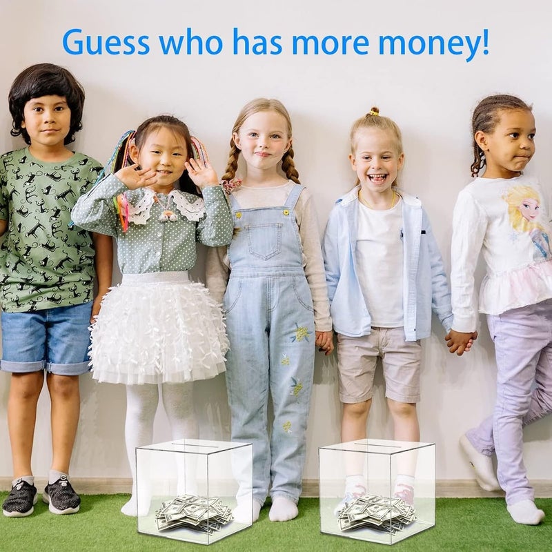 ARS Clear Acrylic Piggy Bank for Adults and Kids - Unopenable Money Box, Transparent Coin Saving Pot - Image 2