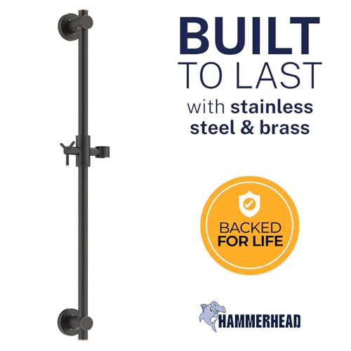 HammerHead Showers Solid Metal 275Inch Shower Slide Bar for Hand held Shower Heads Adjustable Height Showerhead with Hose Rail System Easily Adjust Height Angle of Handshower Oil Rubbed Bronze - Image 3