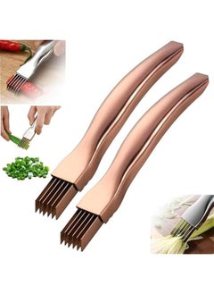 OCTOBER Shred Silk The Knife, 2024 Stainless Steel Finger Guard Green Onion Cutter Shred Silk Knife Set, Kitchen Safe Steel Slicing Tool for Hands Kitchen Vegetable Cutter for Chopping, Cutting  - Image 1