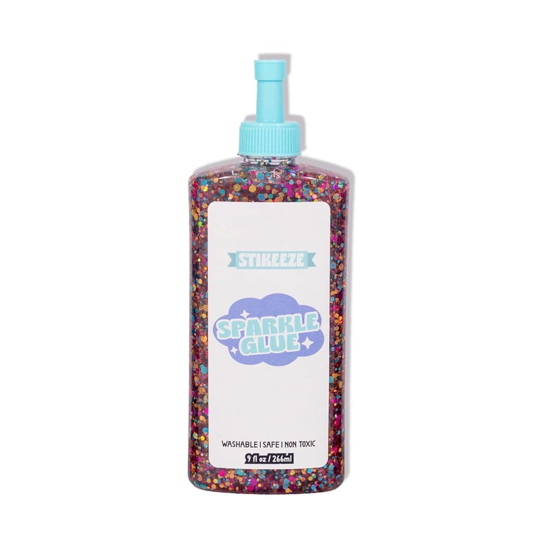Stikeeze Sparkle Confetti Glue Magenta Magic 266mlUse for Slime Arts Crafts - Image 1