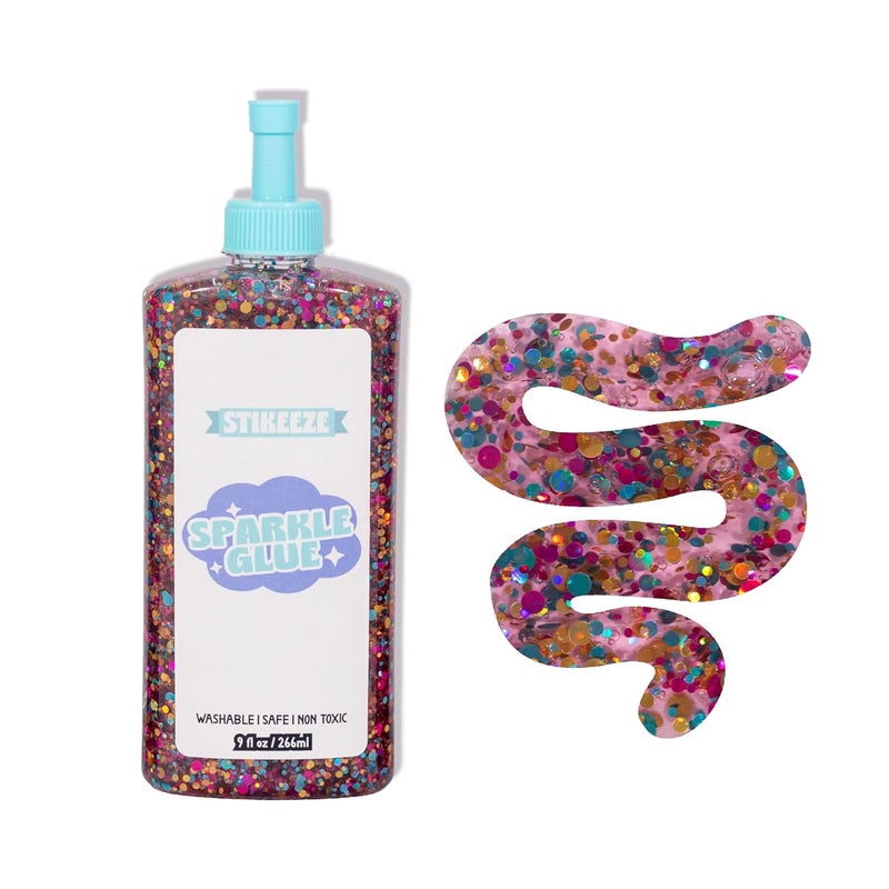 Stikeeze Sparkle Confetti Glue Magenta Magic 266mlUse for Slime Arts Crafts - Image 3