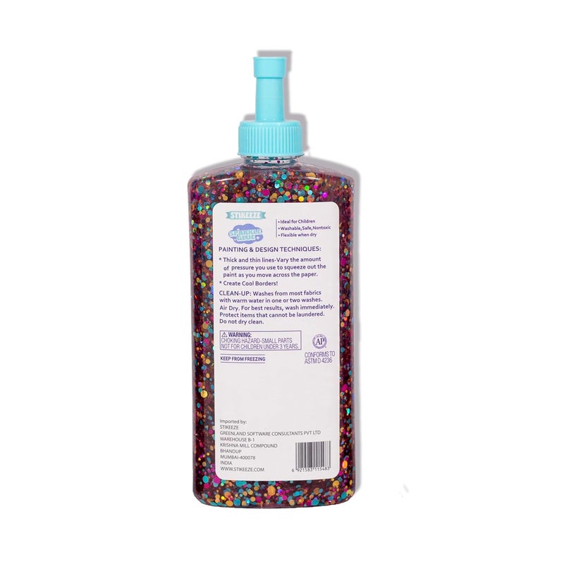 Stikeeze Sparkle Confetti Glue Magenta Magic 266mlUse for Slime Arts Crafts - Image 2
