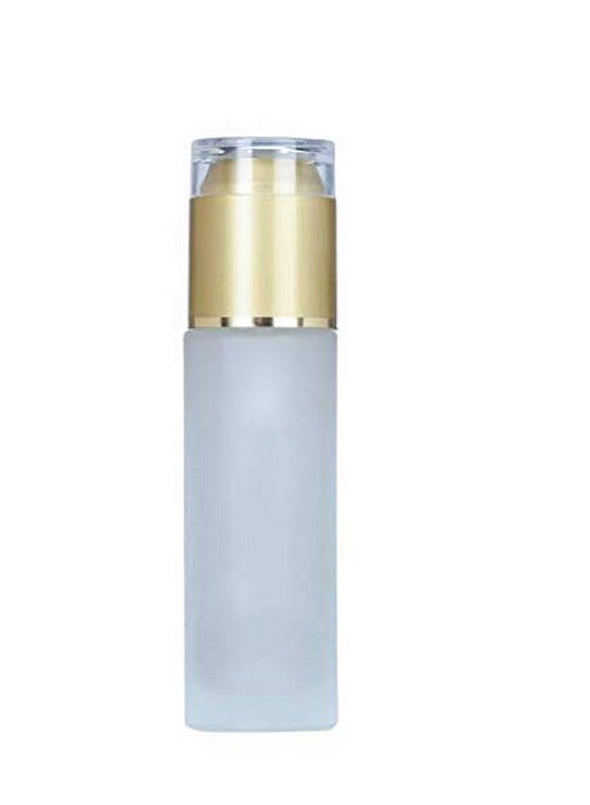 Quupy 3Pcs 80Ml 2.6Oz Frosted Glass Lotion Bottle With Gold Acrylic Lid Cover Travel Cosmetics Sample Storage Containers Jars Pot Vial Case Holder Dispenser For Essence Cream Serums Oil Moisturizers - Image 3