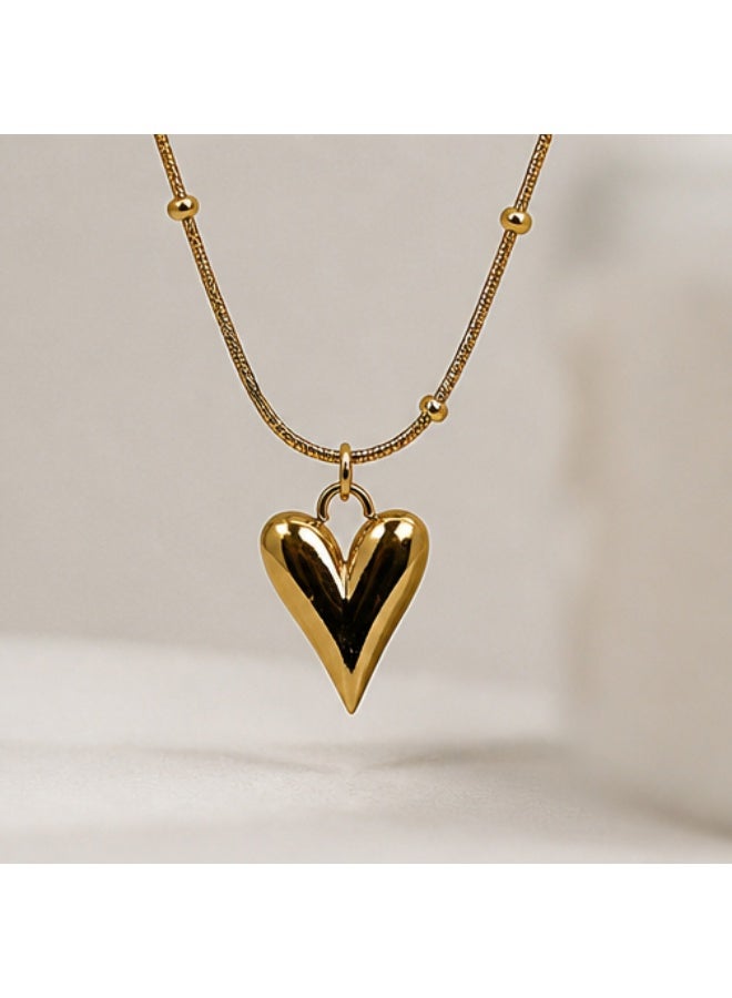 Elegant Heart Pendant Necklace for Women – 18K Gold PVD Plated Stainless Steel Gift - Image 4