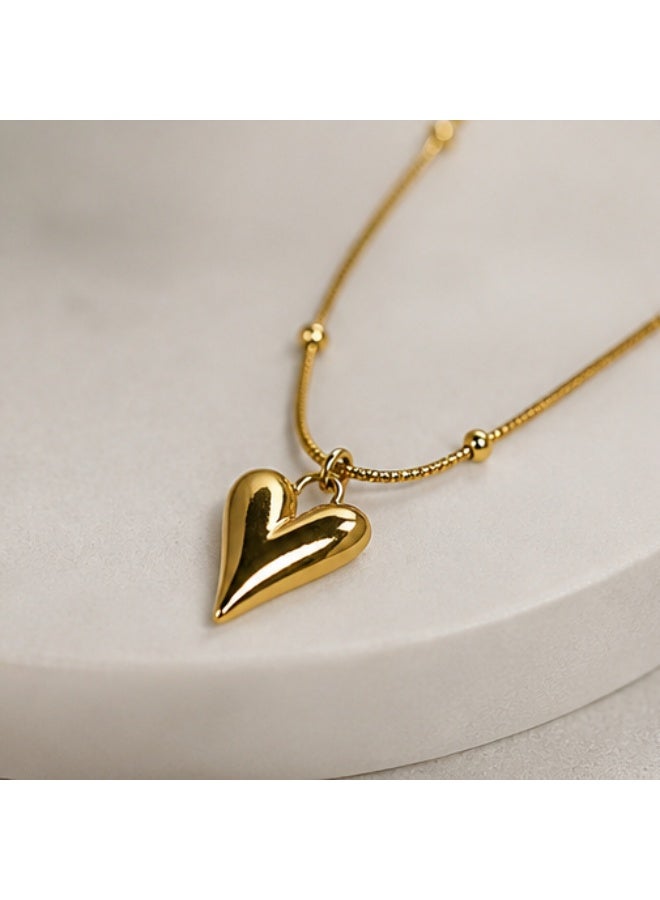 Elegant Heart Pendant Necklace for Women – 18K Gold PVD Plated Stainless Steel Gift - Image 5