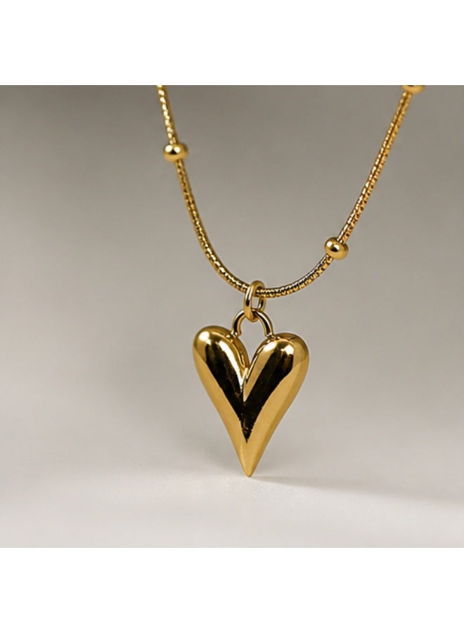 Elegant Heart Pendant Necklace for Women – 18K Gold PVD Plated Stainless Steel Gift - Image 3