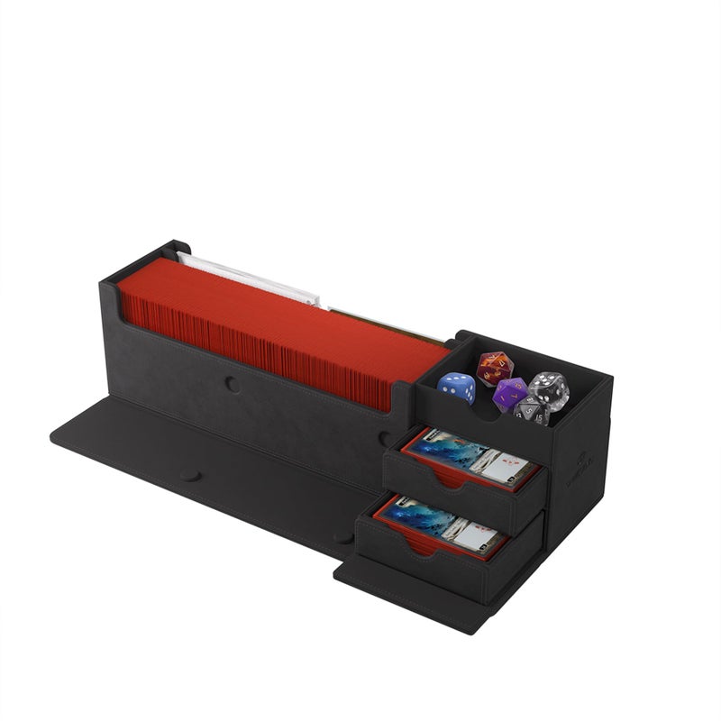 Gamegenic Cards Lair 400+ Convertible Deck Box - Double-Sleeved Card Storage, Holds up to 400 Cards, Premium Card Game Protector, Nexofyber Surface, Black Color, Made - Image 4