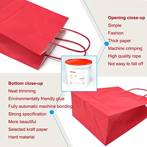 AZOWA Gift Bags Small Kraft Paper Bags with Handles (6 x 4.7 x 2.4 in, Red Color, 50 Pcs) - Image 4