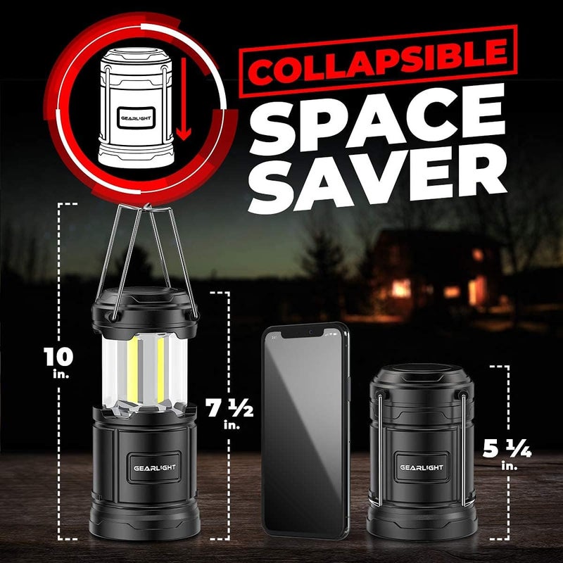 GearLight Sunlit Camping Lantern - 2 Pack Portable LED Lanterns with Magnetic Base and Foldable Hook for Emergency Use - Image 4