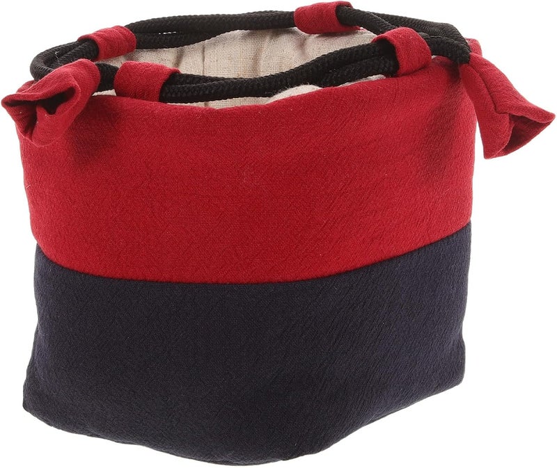 Decorative Large Drawstring Tea Set Storage Bag Fabric Pouch for Portable Teacup Storage and Travel Gongfu Tea Accessories in Wine Red and Navy Blue - Image 1