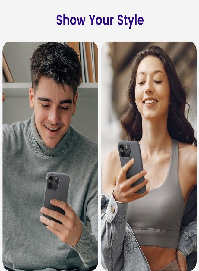 اوتوفلاي جراب OTOFLY متوافق مع iPhone 15 Pro، جراب سيليكون مقاوم للصدمات رفيع وخفيف الوزن لهاتف iPhone 15 Pro (6.1 بوصة)، (رمادي فضائي) - Image 5
