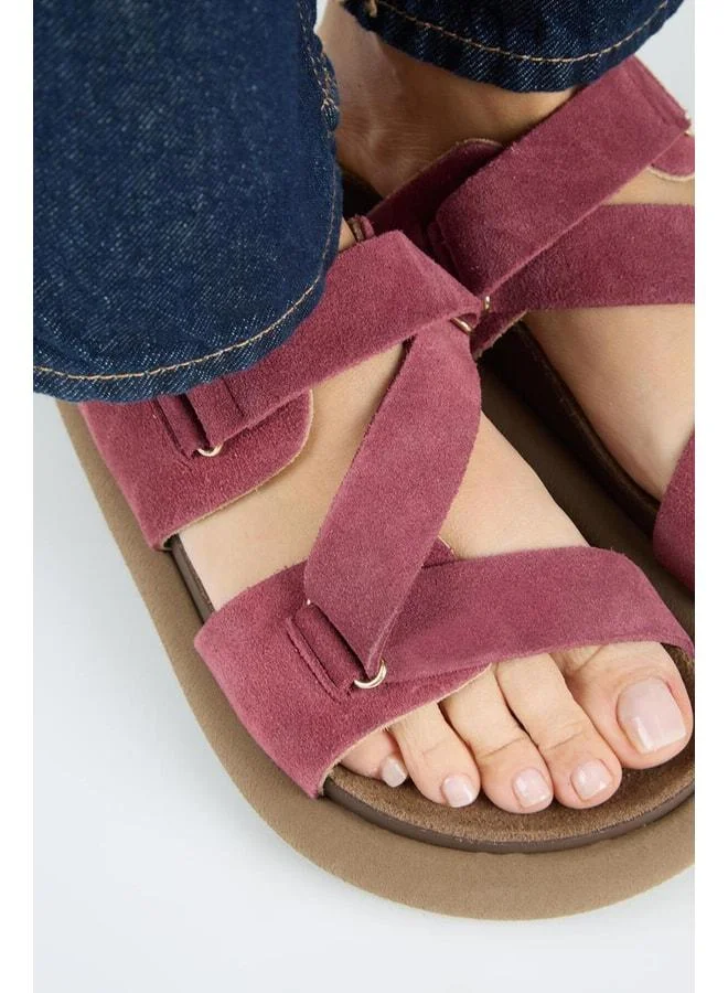 Manijero  Tulipan Women's Genuine Leather Strap Cherry Slippers. for Women | Best Price UAE