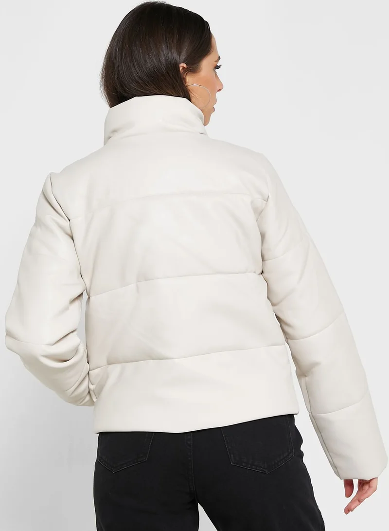 Jacqueline de Yong Zipped High Neck  Jacket