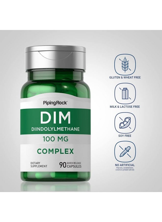 Piping Rock Dim Supplement ; 100 Mg ; 90 Capsules ; Diindolylmethane Supplement ; Nongmo Gluten Free Complex  - Image 4