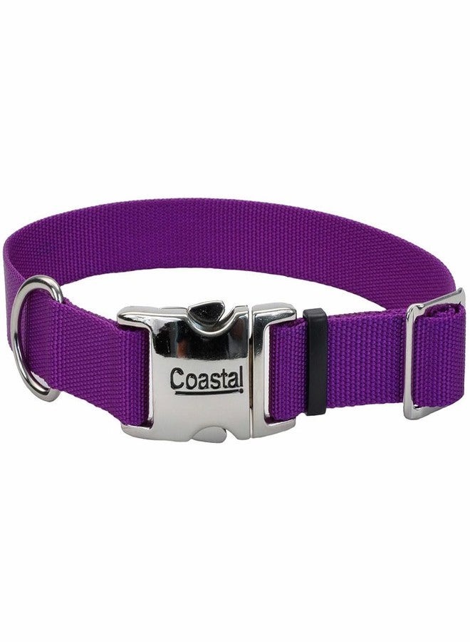Coastal Pet Adjustable Dog Collar with Metal Buckle - Comfortable Fade-Resistant Dog Collar with Snap Lock - Perfect for Walking & Tie Outs - Purple - 5/8" x 10"-14" - Image 1