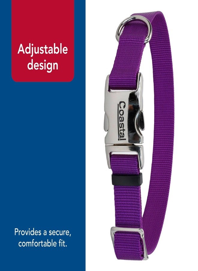 Coastal Pet Adjustable Dog Collar with Metal Buckle - Comfortable Fade-Resistant Dog Collar with Snap Lock - Perfect for Walking & Tie Outs - Purple - 5/8" x 10"-14" - Image 5