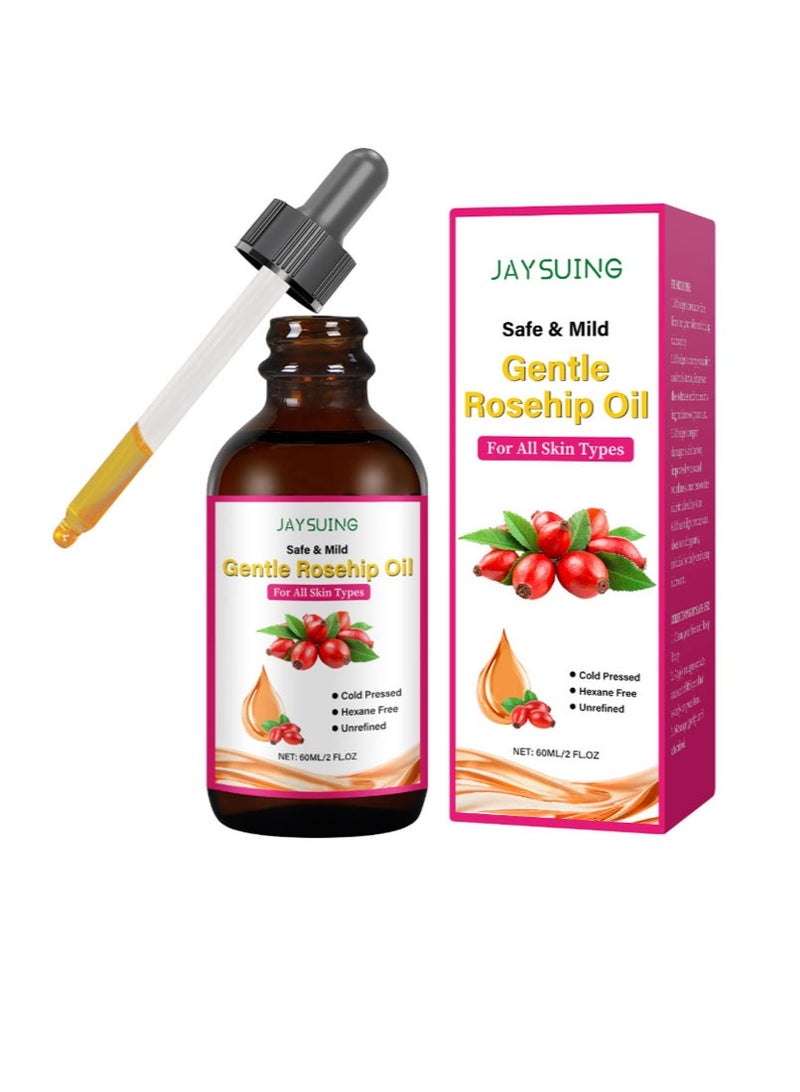 جايسوينغ زيت بذور ثمر الورد للوجه، زيت ثمر الورد الطبيعي غير المكرر، معصور على البارد، للبشرة، مضاد للشيخوخة، الندبات، مرطب للشعر، تدليك غوا شا، الأظافر - Image 1