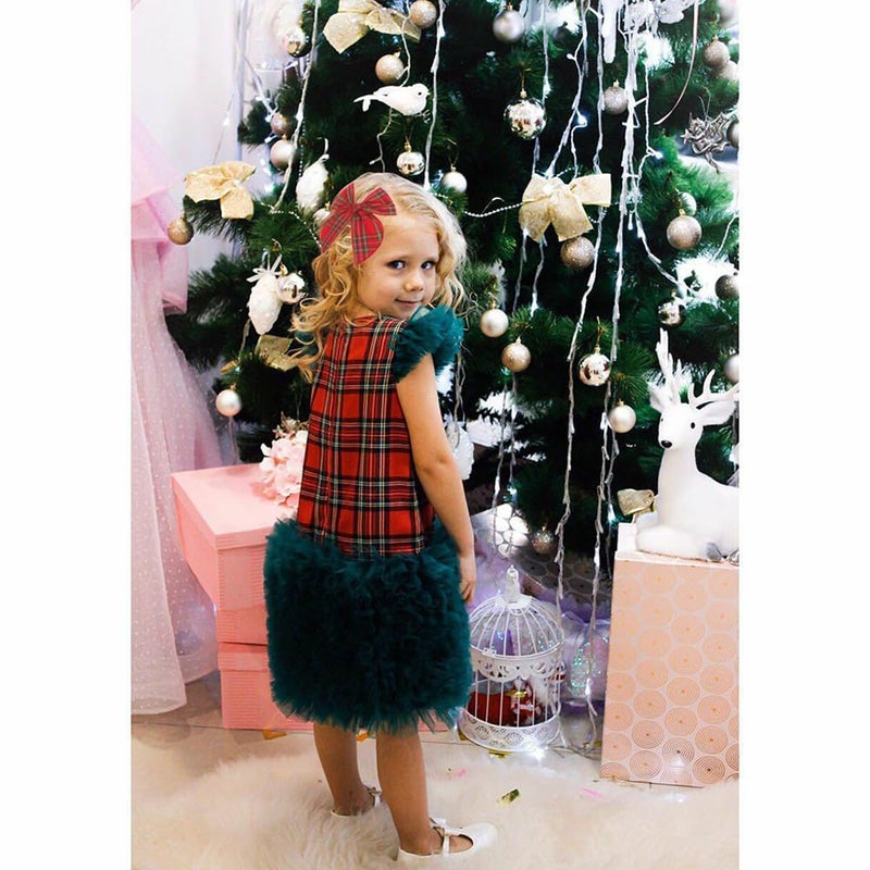 Sugarmelon Velvet Plaid Bow Hair Clips and Accessories for Little Girls and Baby Moms - Red Green White Christmas Fable (4 Pack) - Image 4