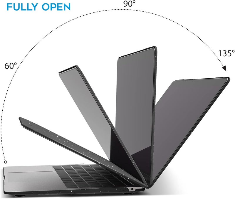 I Benzer Compatible with New MacBook Air 13 inch Case 2022 2021 2020 M1 A2337 A2179 A1932, Plastic Hard Shell Case with Keyboard Cover for Mac Retina Display with Touch ID, Star Black, AT13-S-BK+1 - Image 5